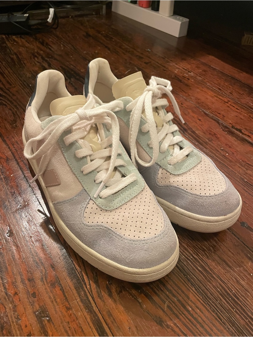Veja Low-Top Sneakers in Blush Pink and Cream